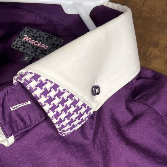 Maceoo Mens Size 5/XL Long Sleeve Button Up Shirt Purple Flip Cuffs - Picture 5 of 12